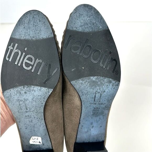 THIERRY RABOTIN Taupe Suede Ruched Front Pumps EUR 37 US 6,5 - Picture 13 of 16